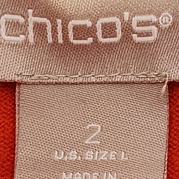 Chico's Orange Center Seam LS Nylon Rayon Poly Cashmere Sweater Sz Chico 2 US L - Picture 15 of 16